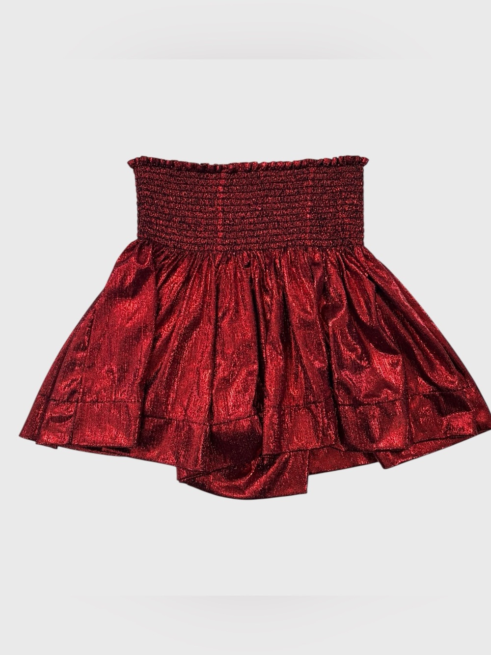 Queen of Sparkles Metallic Red High Waisted Shorts Size Small